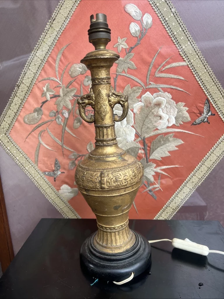 Pied Lampe Bronze Chine